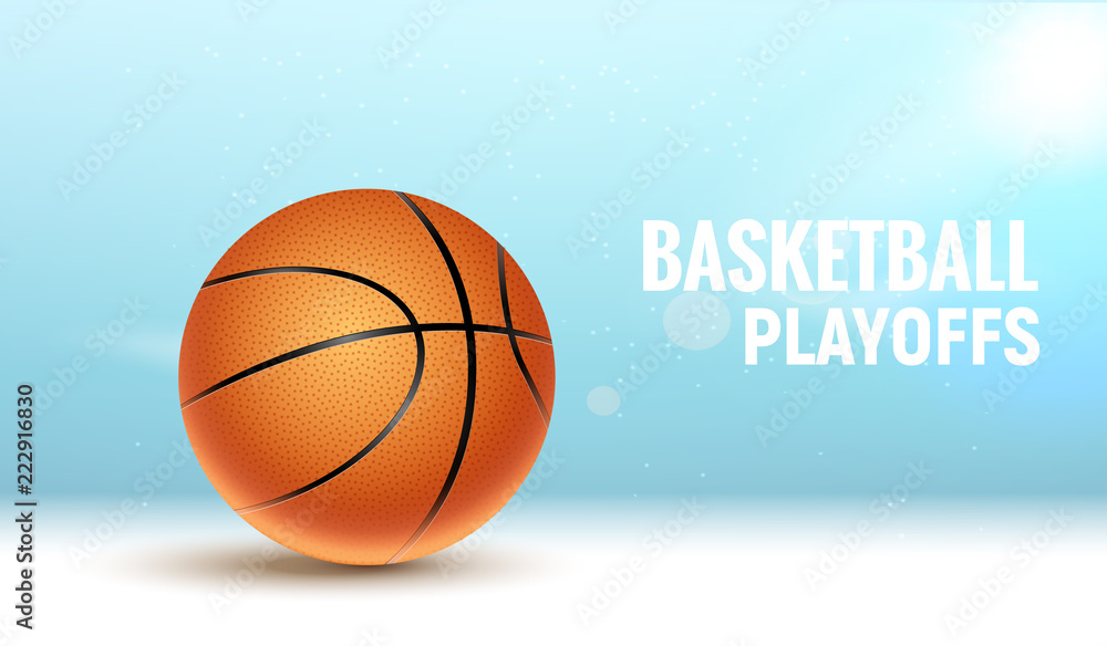Basketball vector poster game tournament. Realistic basketball flyer design background