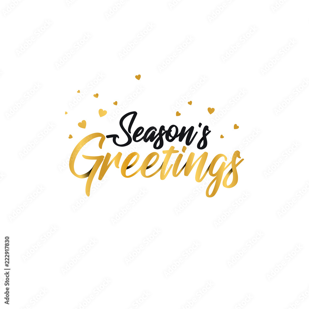 Origami gold lettering of Season s Greetings