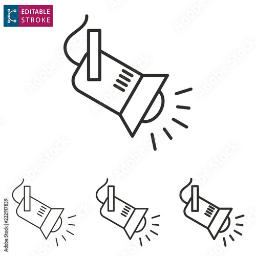 Spotlight line icon on white background. Editable stroke.