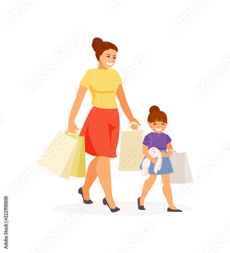 Mom and daughter shopping