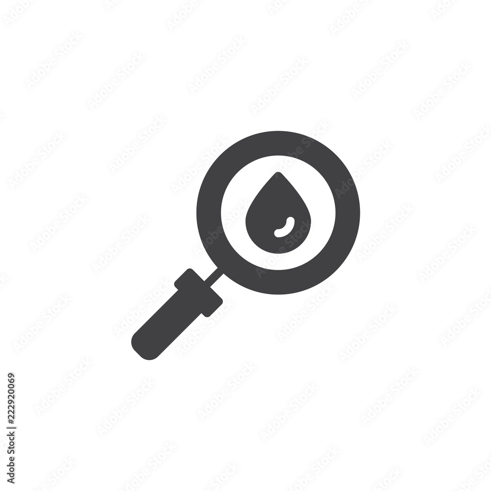 Oil search vector icon. filled flat sign for mobile concept and web design. magnifying glass and oil drop simple solid icon. Symbol, logo illustration. Pixel perfect vector graphics Oil search vector icon. filled flat sign for mobile concept and web design. magnifying glass and oil drop simple solid icon. Symbol, logo illustration. Pixel perfect vector graphics
