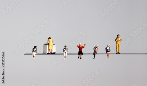 The miniature of various women standing on the cliff. © Hyejin Kang