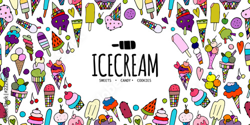 Icecream background, sketch for your design