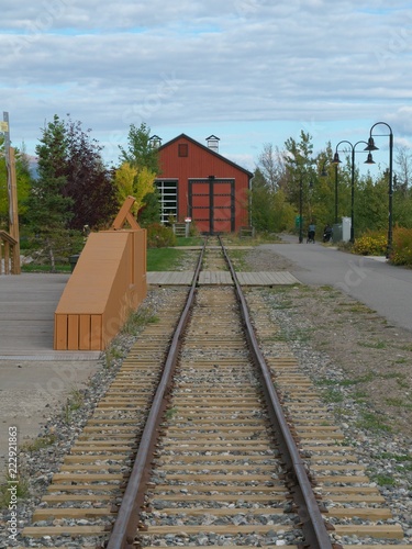 Waterfront trolley rail track in Whitehorse