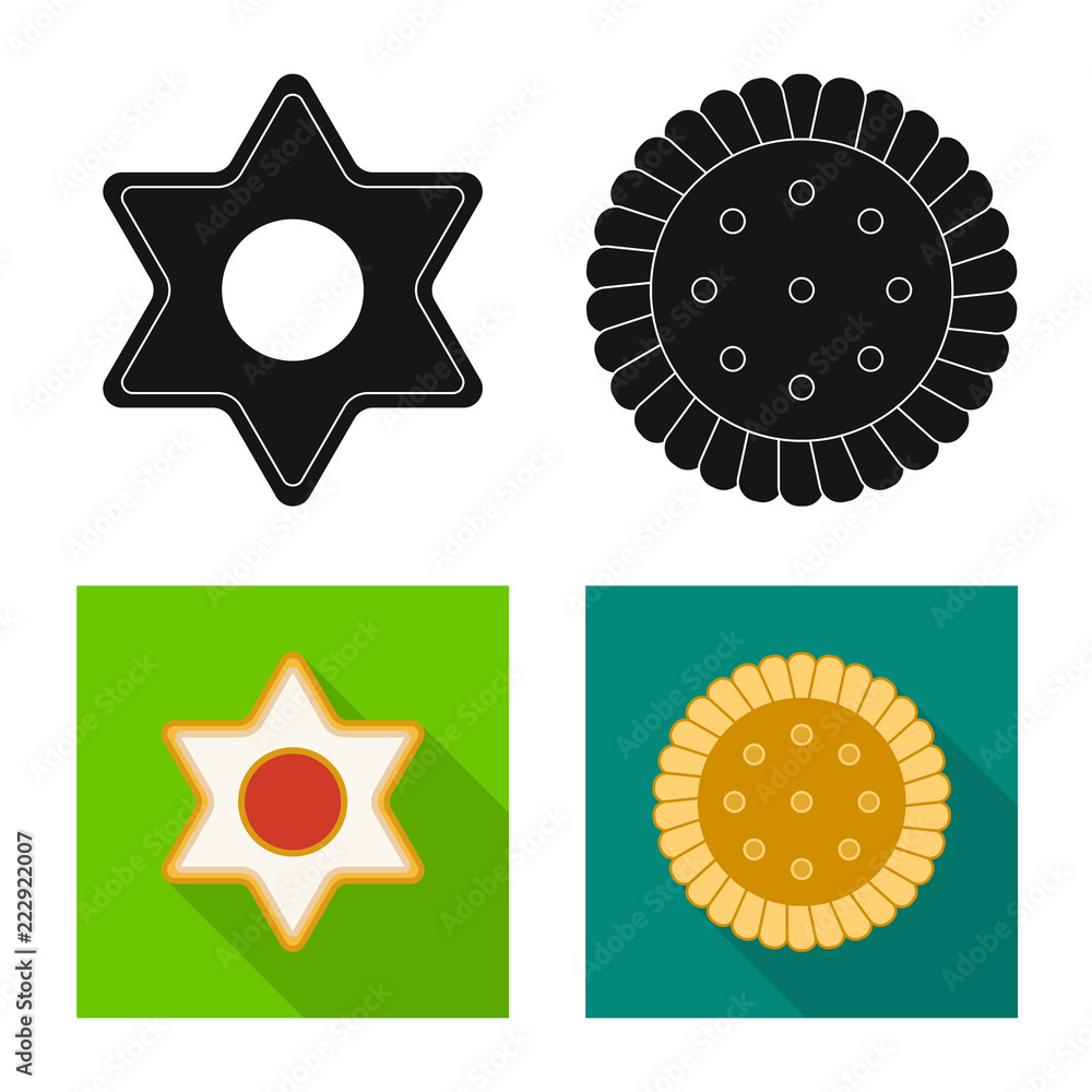 Fototapeta premium Vector design of biscuit and bake icon. Set of biscuit and chocolate stock symbol for web.