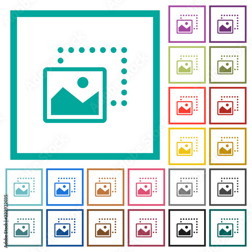Drag image to bottom left flat color icons with quadrant frames