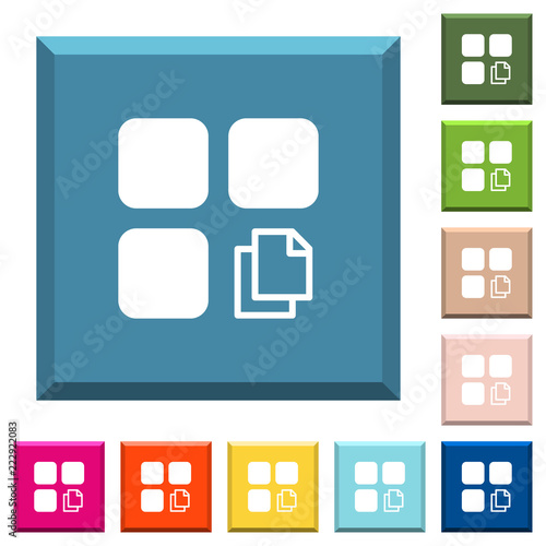 Copy component white icons on edged square buttons