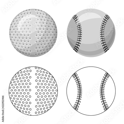 Vector illustration of sport and ball icon. Set of sport and athletic stock symbol for web. © Svitlana