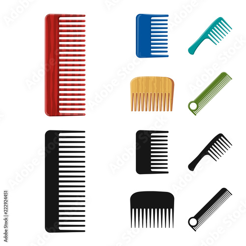 Isolated object of brush and hair symbol. Set of brush and hairbrush vector icon for stock.