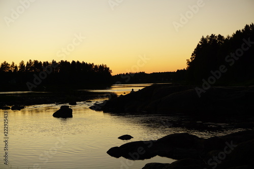 Sunset on the river, Koitelinkoski, Finland