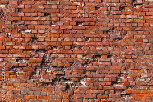 Stein Mauer Alt aus rotem Backsteinen