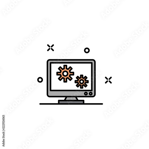 computer settings colored icon. Element of colored business chart icon for mobile concept and web apps. Colored computer settings icon can be used for web and mobile
