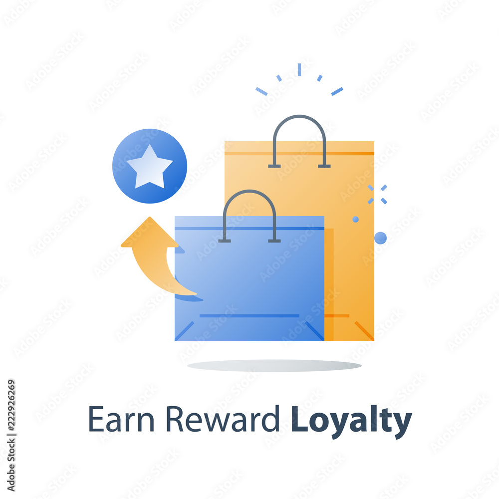 Earn reward points, loyalty concept, incentive program, redeem gift, collect bonus Earn reward points, loyalty concept, incentive program, redeem gift, collect bonus