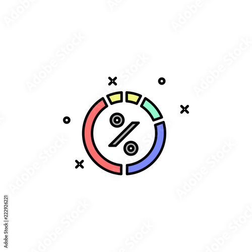 pie chart with interest colored icon. Element of colored business chart icon for mobile concept and web apps. Colored pie chart with interest icon can be used for web and mobile