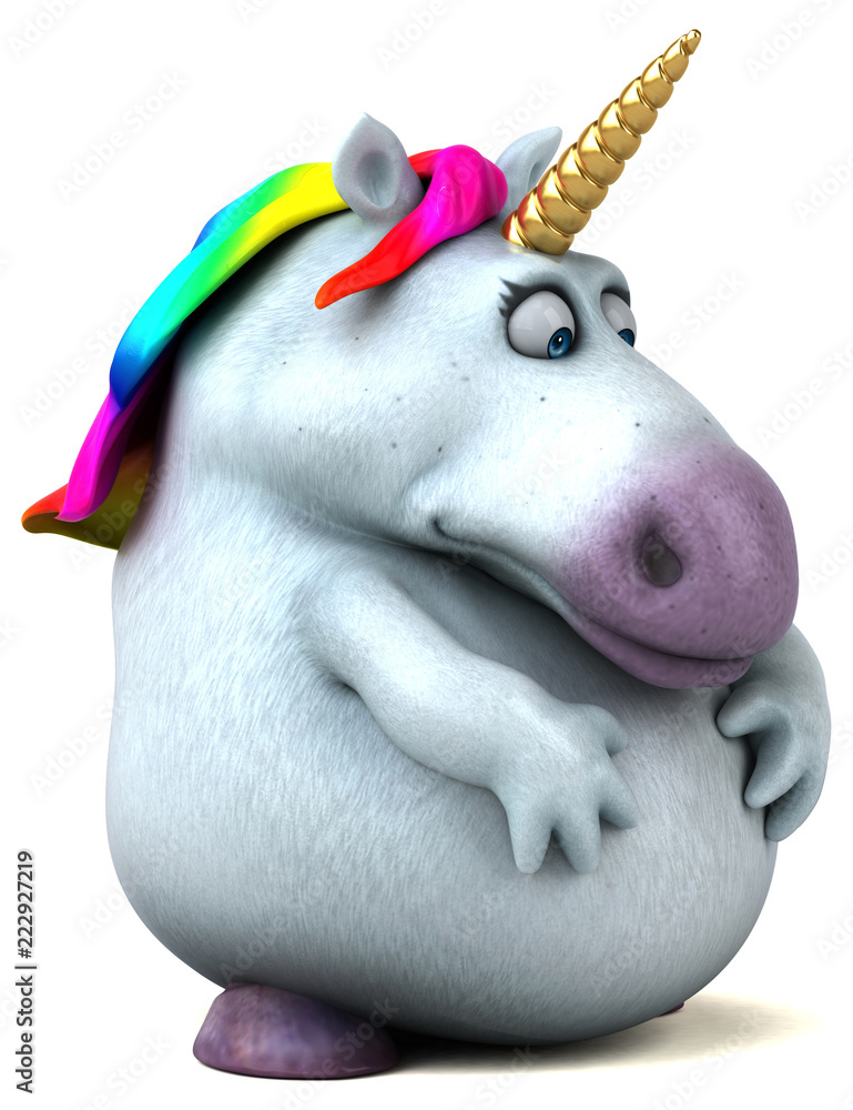 Fototapeta Fun unicorn - 3D Illustration