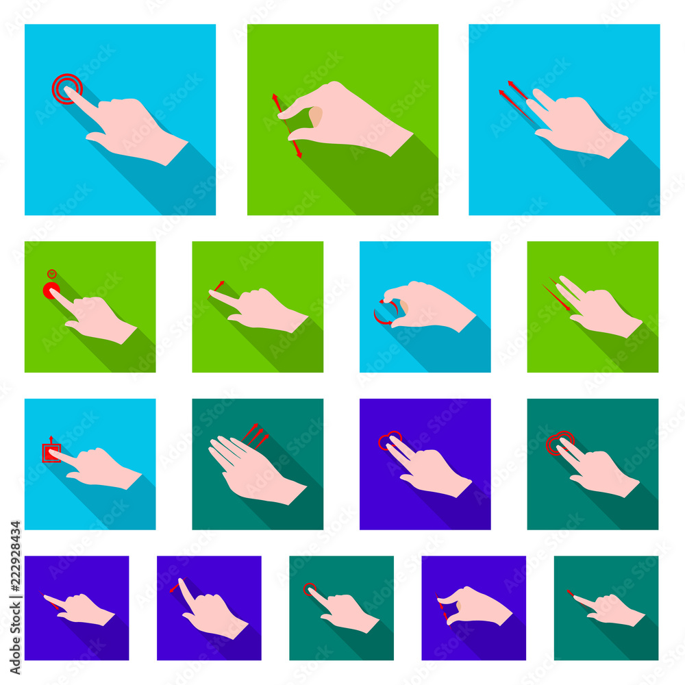 Isolated object of touchscreen and hand sign. Collection of touchscreen and touch stock symbol for web. Isolated object of touchscreen and hand sign. Collection of touchscreen and touch stock symbol for web.