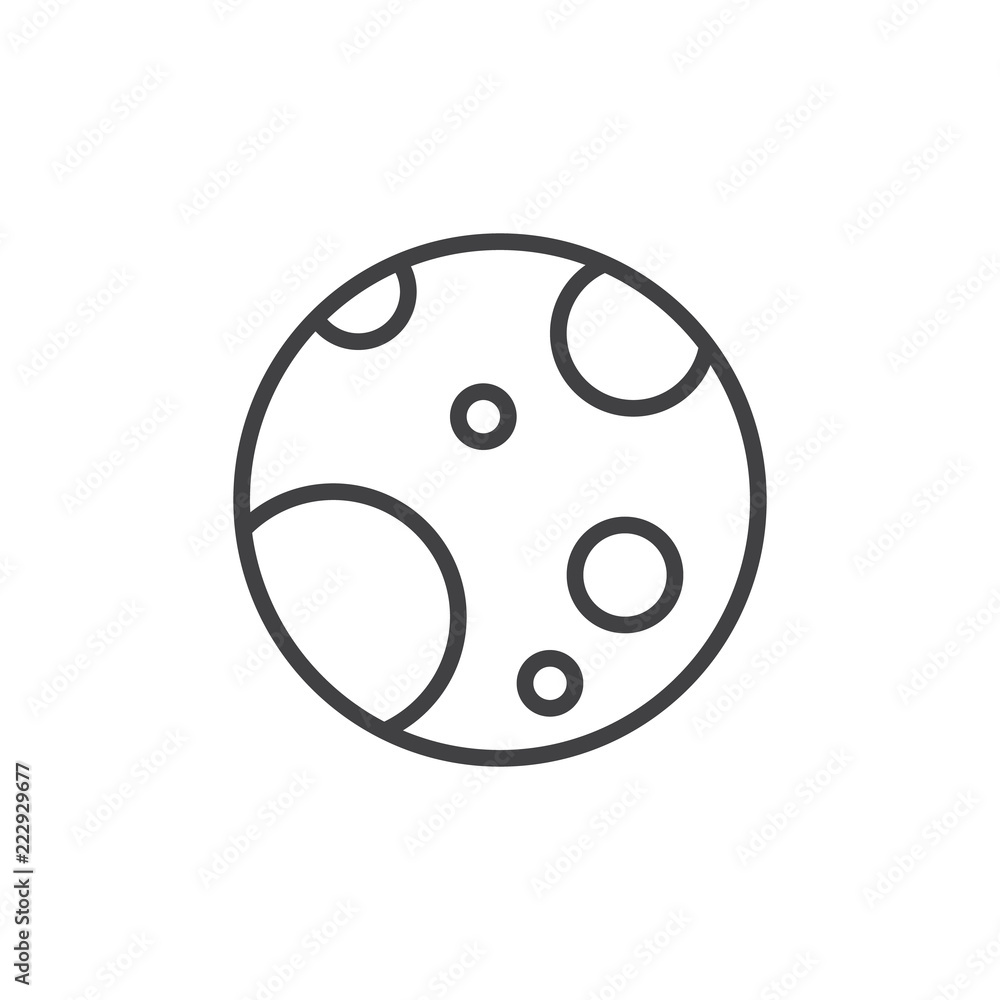 Moon outline icon. linear style sign for mobile concept and web design. Space planet simple line vector icon. Symbol, logo illustration. Pixel perfect vector graphics Moon outline icon. linear style sign for mobile concept and web design. Space planet simple line vector icon. Symbol, logo illustration. Pixel perfect vector graphics