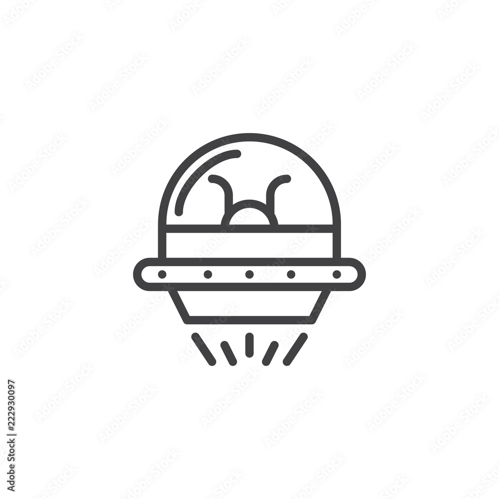 Ufo outline icon. linear style sign for mobile concept and web design. Flying spaceship simple line vector icon. Symbol, logo illustration. Pixel perfect vector graphics Ufo outline icon. linear style sign for mobile concept and web design. Flying spaceship simple line vector icon. Symbol, logo illustration. Pixel perfect vector graphics