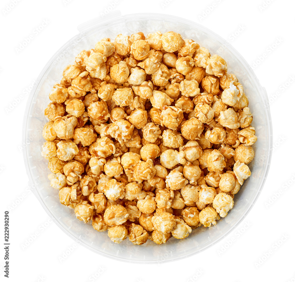caramel popcorn in plastic container caramel popcorn in plastic container