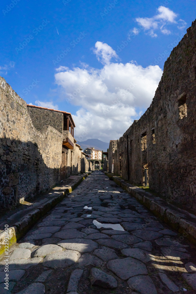 Passageways at Pompeii ruins mid afternoon