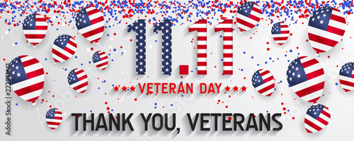 Veterans day background. Say  thank you veterans  greeting card.