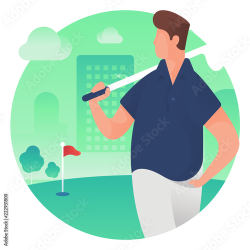 Man playing golf