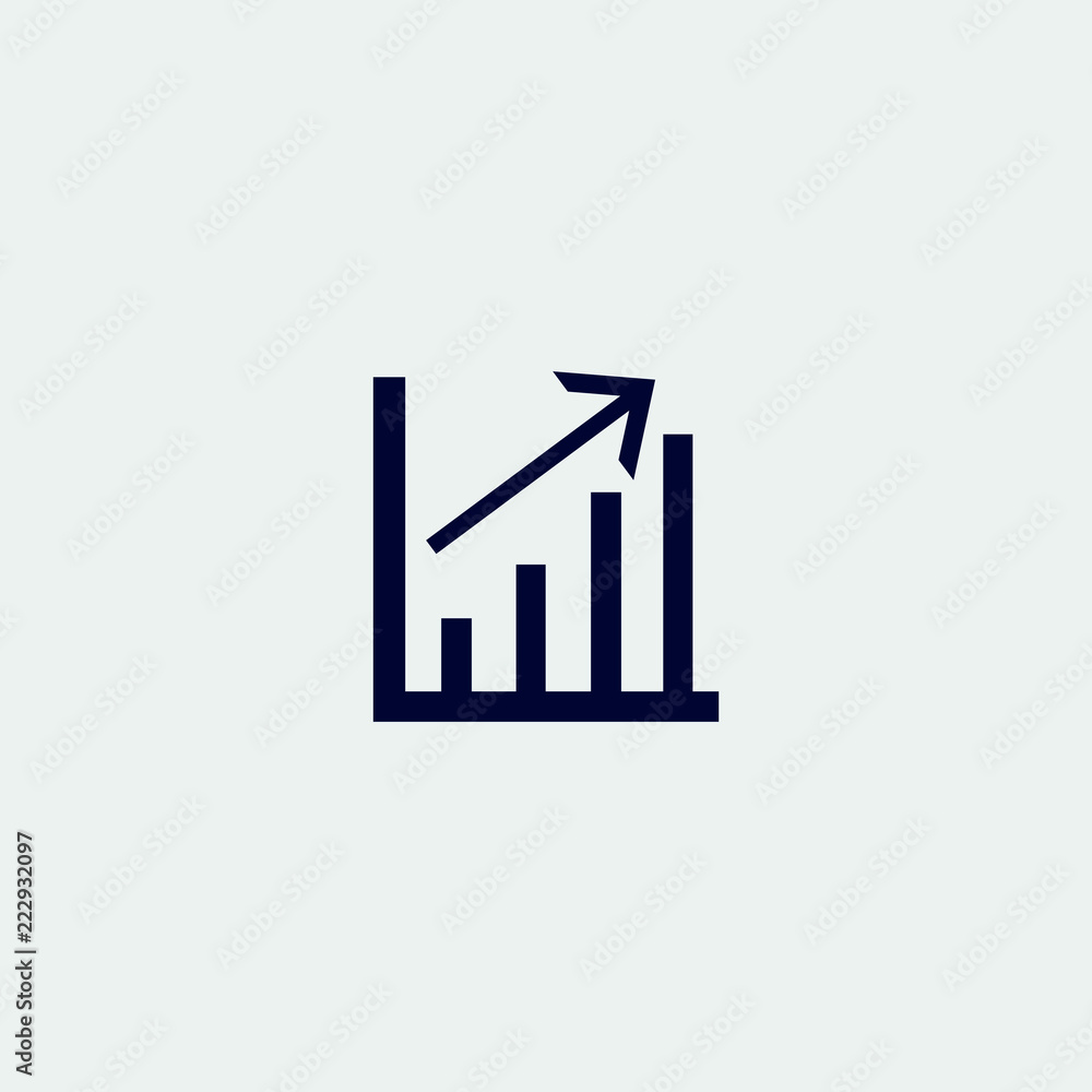 increase graph icon, vector illustration. flat icon increase graph icon, vector illustration. flat icon