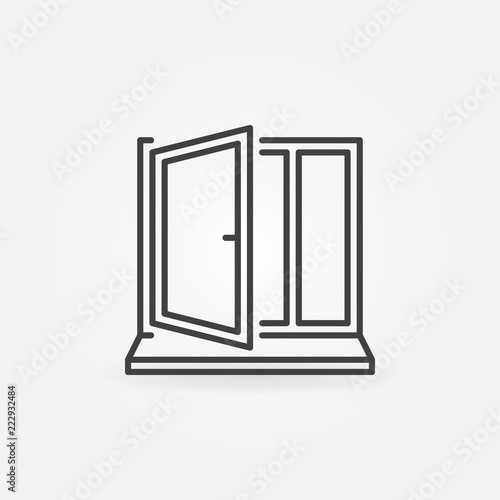 Window with sill vector line concept icon