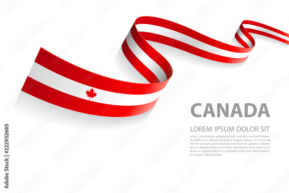 Obraz premium Vector Banner with Canada Flag colors