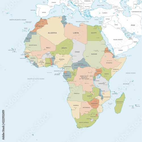 Vector map of Africa Continent
