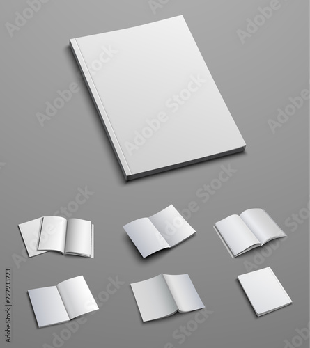 Large vector set of mockup catalog, brochure or booklet, magazine.
