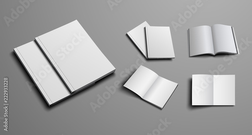  large vector set of log mockups magizine or  brochures isolated on a gray background.