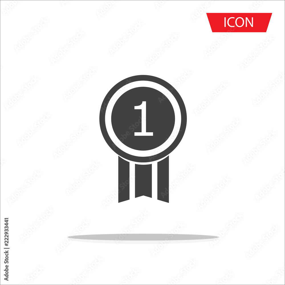 Medal icon vector isolated on white background.