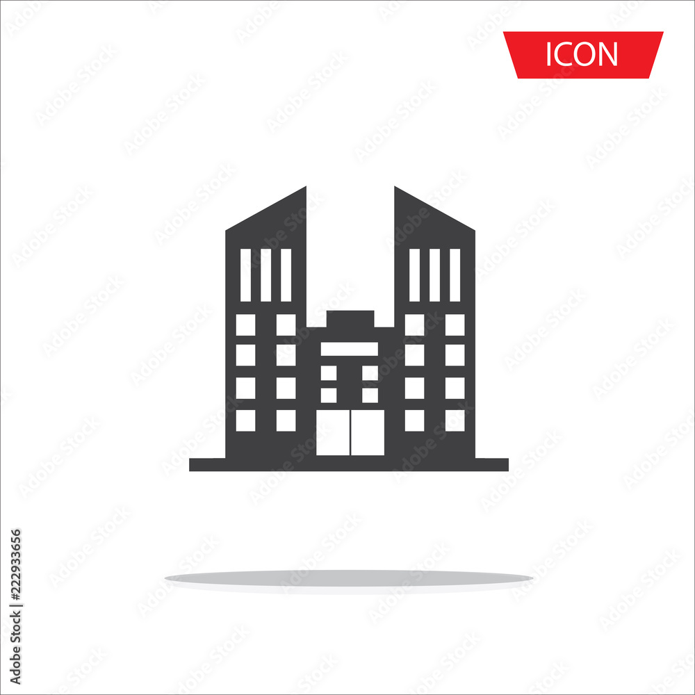 Buildings icons vector isolated on white background