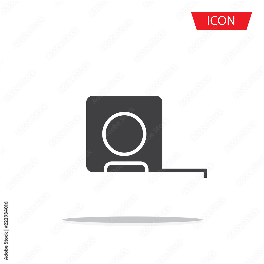 Tape measure icon isolated on white background. Tape measure icon isolated on white background.