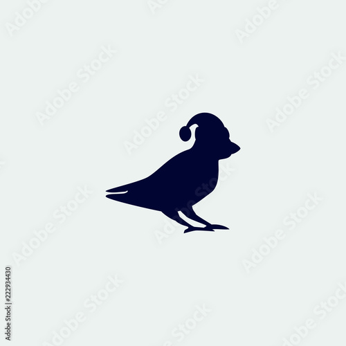 christmas bird icon, vector illustration. flat icon