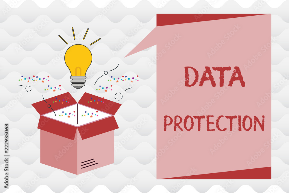 Data Protection Text Handwriting text Data Protection. Concept meaning Protect IP addresses ...