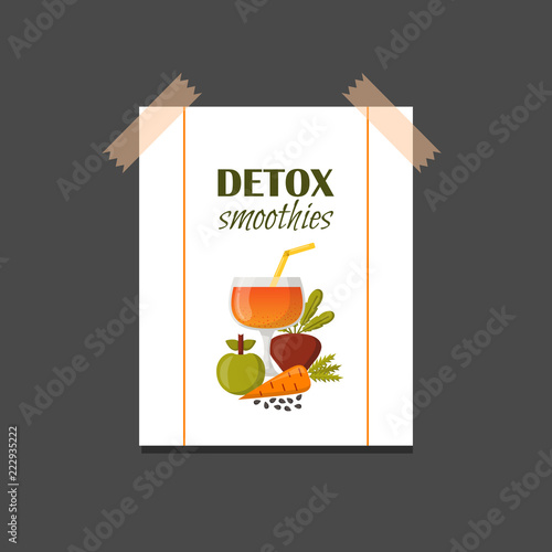 Vector cartoon detox smoothie background