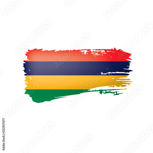 Mauritius flag  vector illustration on a white background.