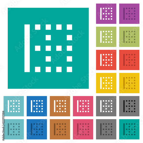 Left border square flat multi colored icons
