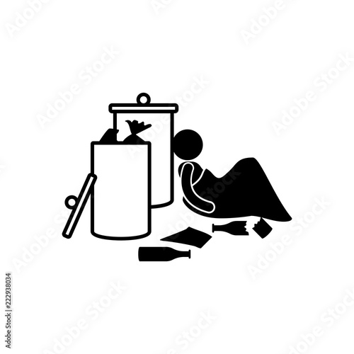 poor beggar  icon. Element of poor man illustration. Premium quality graphic design icon. Signs and symbols collection icon for websites, web design, mobile app