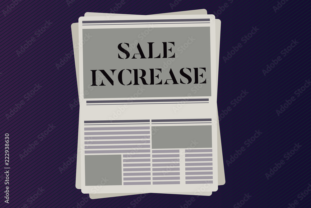 Word writing text Sale Increase. Business concept for Average Sales Volume has Grown Boost Income from Leads. Word writing text Sale Increase. Business concept for Average Sales Volume has Grown Boost Income from Leads.