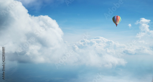Colorful hot air balloon fl...