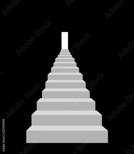 detailed illustration stairs with door vector illustration