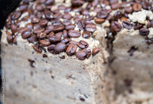 Halva with coffee beans for sale at Jerusalem market