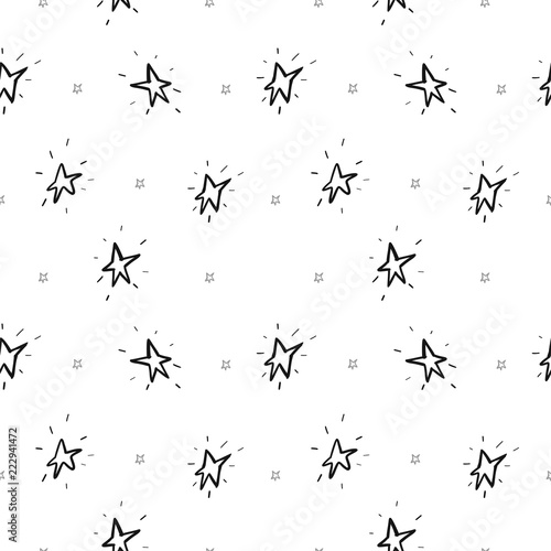 Hand drawn pattern with stars.