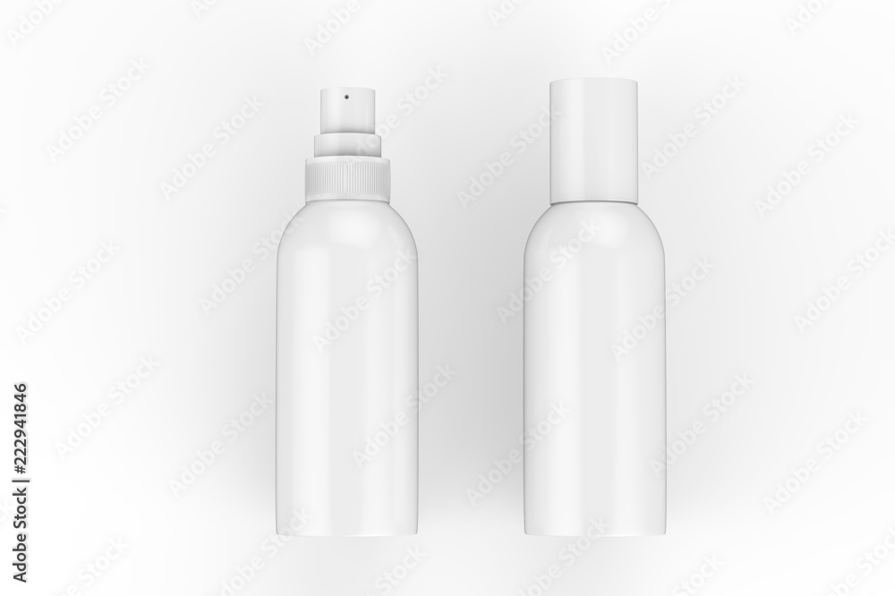 Blank Cosmetic Spray Can Mock Up On Isolated White Background, Ready For Design Presentation, 3D Illustration Blank Cosmetic Spray Can Mock Up On Isolated White Background, Ready For Design Presentation, 3D Illustration