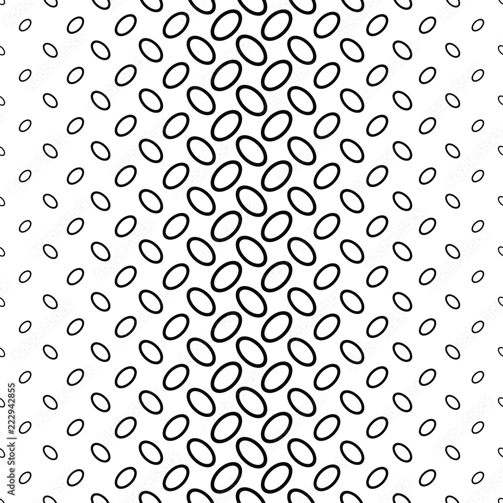 Abstract black and white diagonal ellipse pattern background