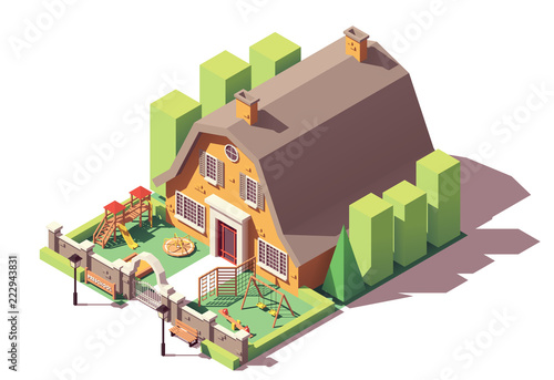 Vector isometric kindergarten