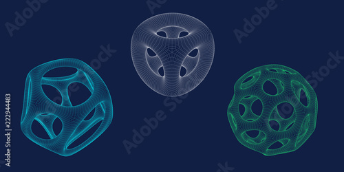 Abstract 3d shape set with ...